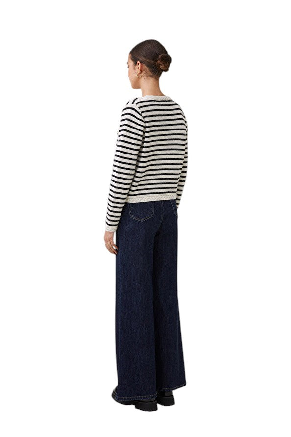 Gabriel Cardigan - Black/White Stripe