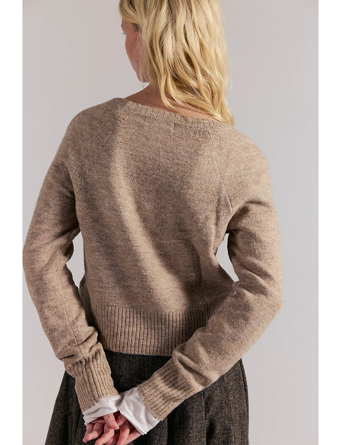 School Girl Cardi, Feather Grey Melange