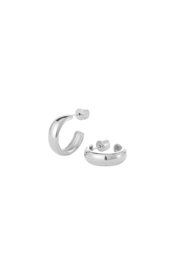 Staple Hoop Small - Silver