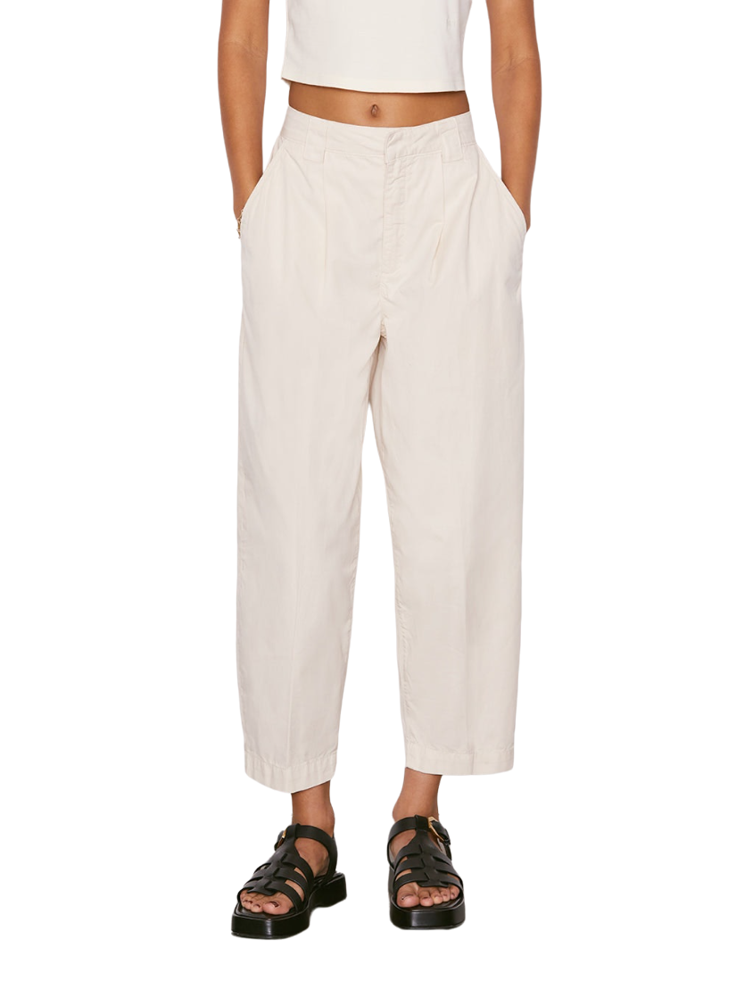 Fluid Twill Pleated Pant - Flax