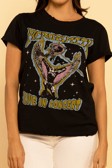 Aerosmith Live In Concert Black Graphic Band Tee