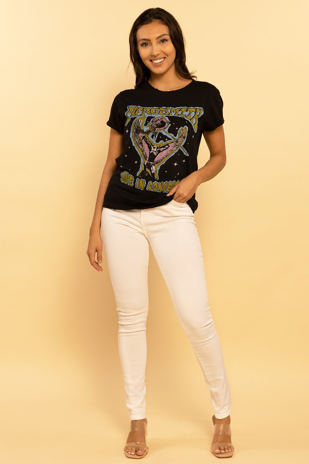 Aerosmith Live In Concert Black Graphic Band Tee