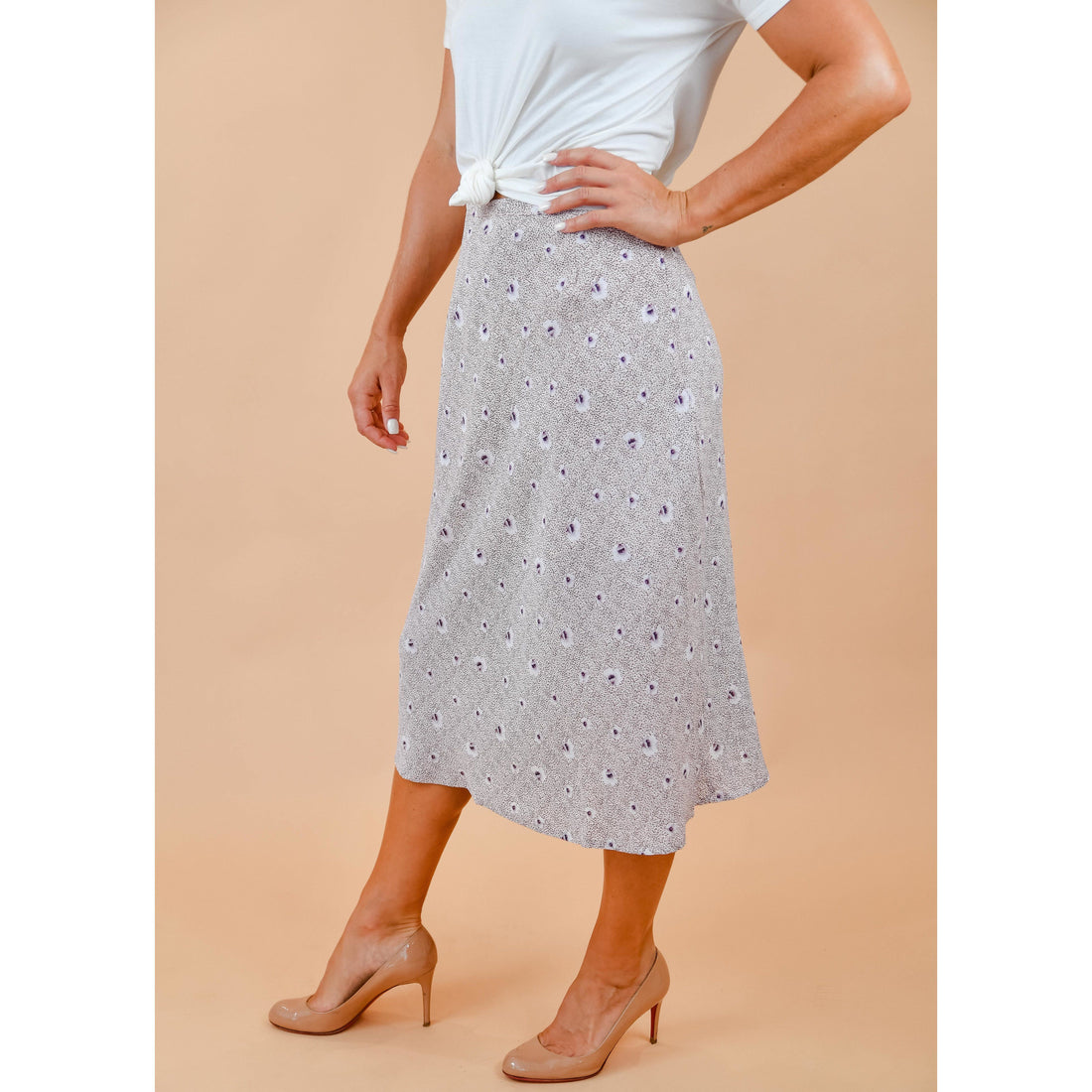 Blush Floral Midi Skirt