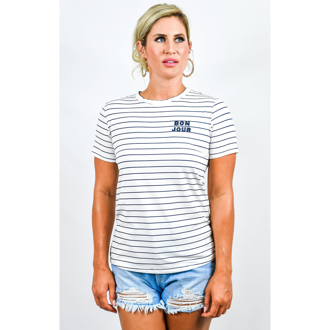 Bonjour Striped Tee - FINAL SALE