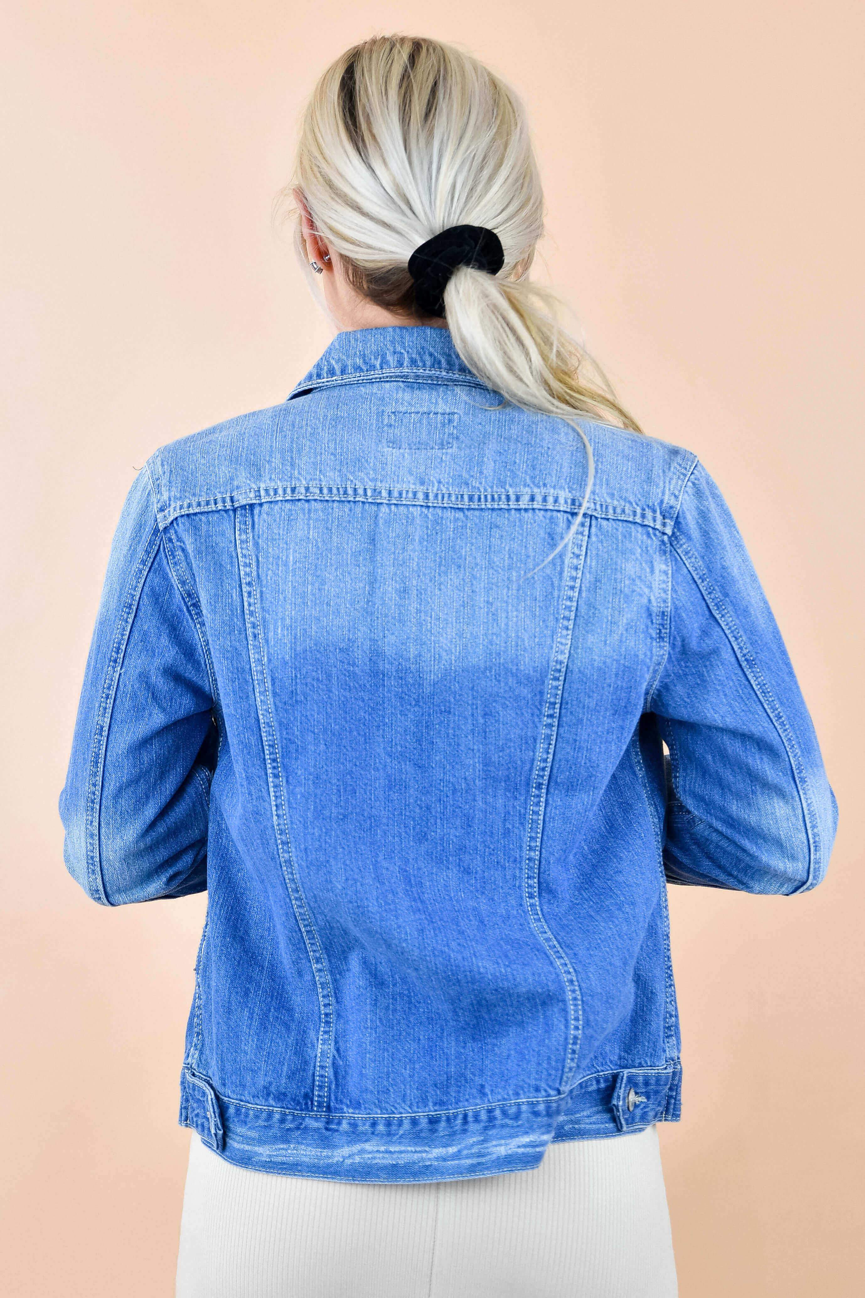 Boyfriend Distressed Denim Jean Jacket