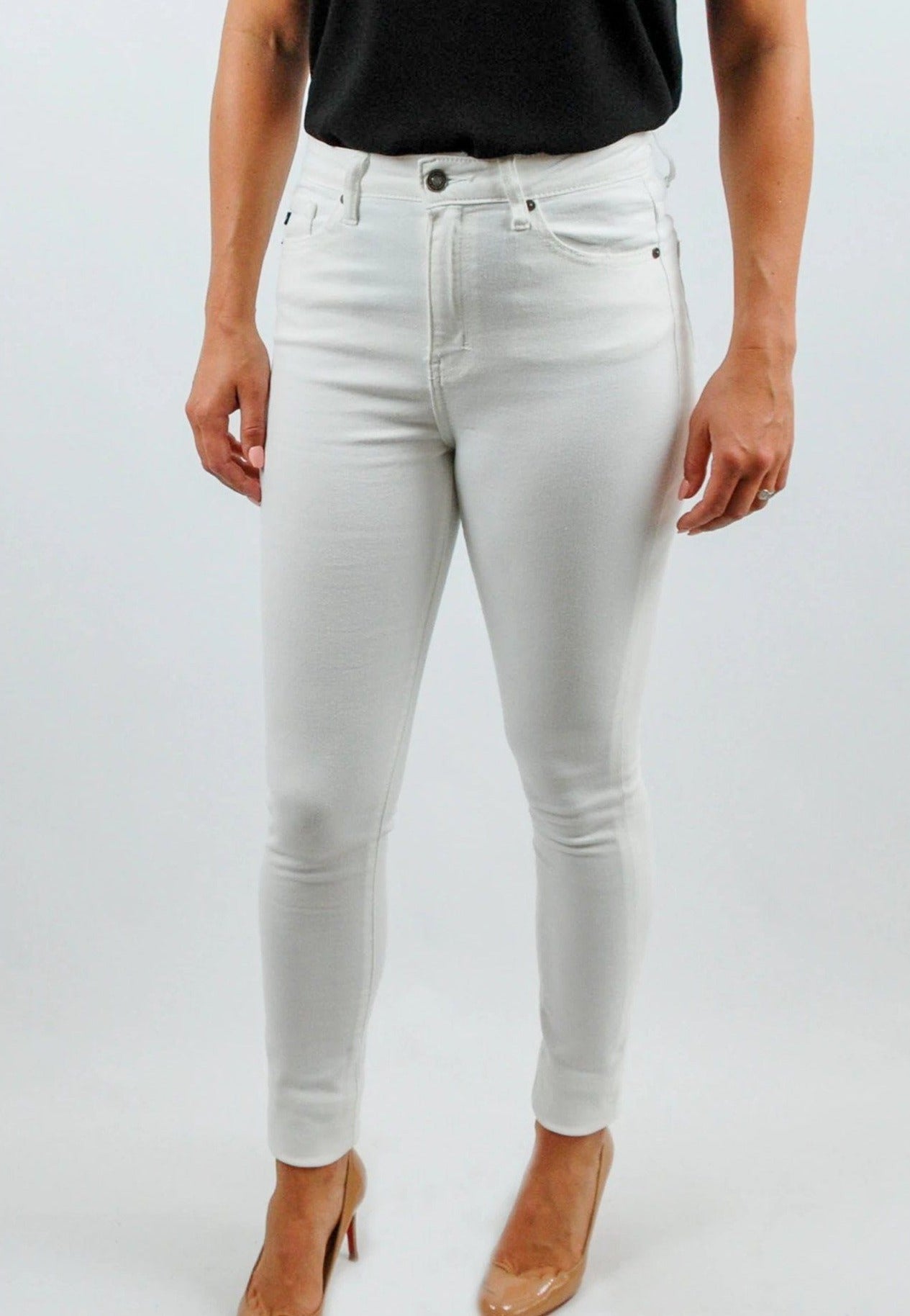 Christina High Rise White Skinny Jean