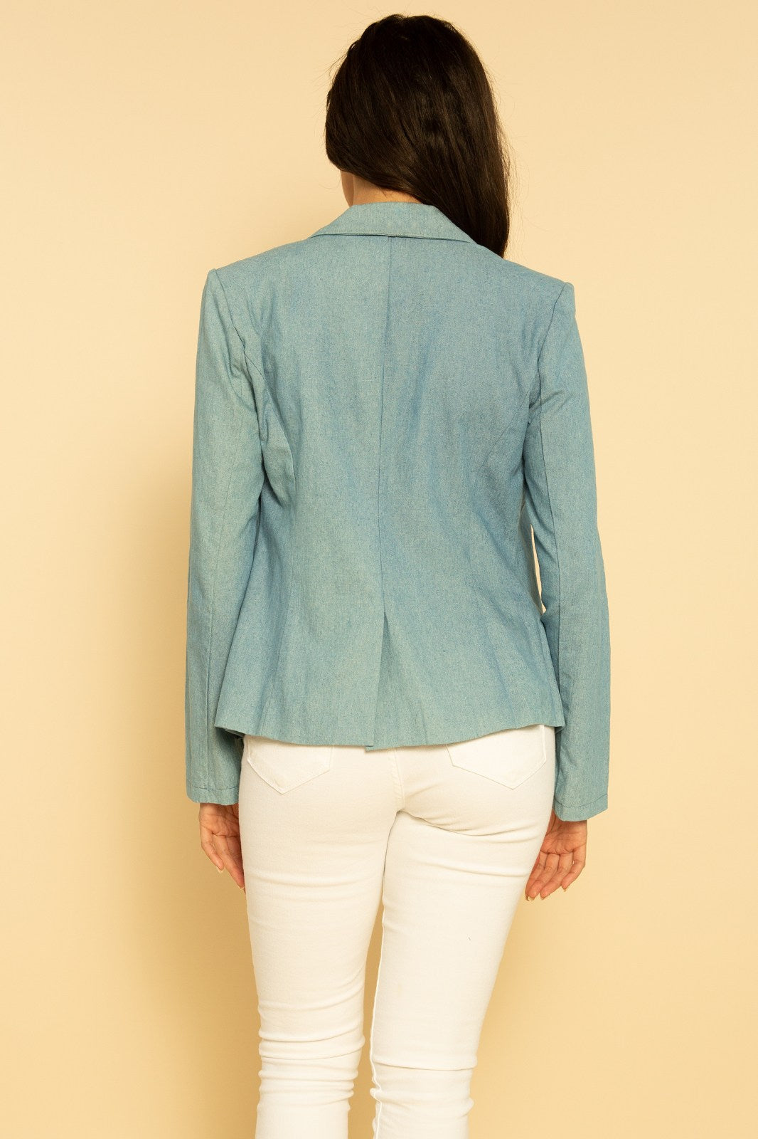 Gold Button Denim Blazer
