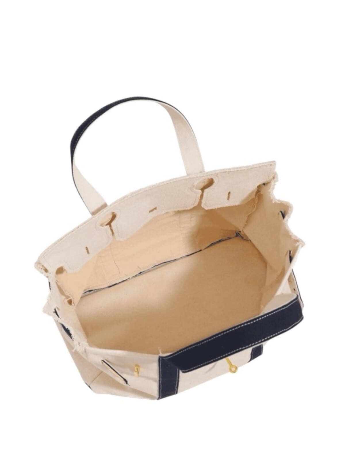 Boatkin Custom Canvas Contrast Navy Trim Tote Bag