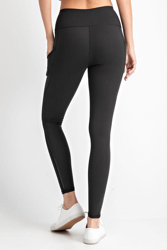 High Rise Black Butter Leggings with Pockets