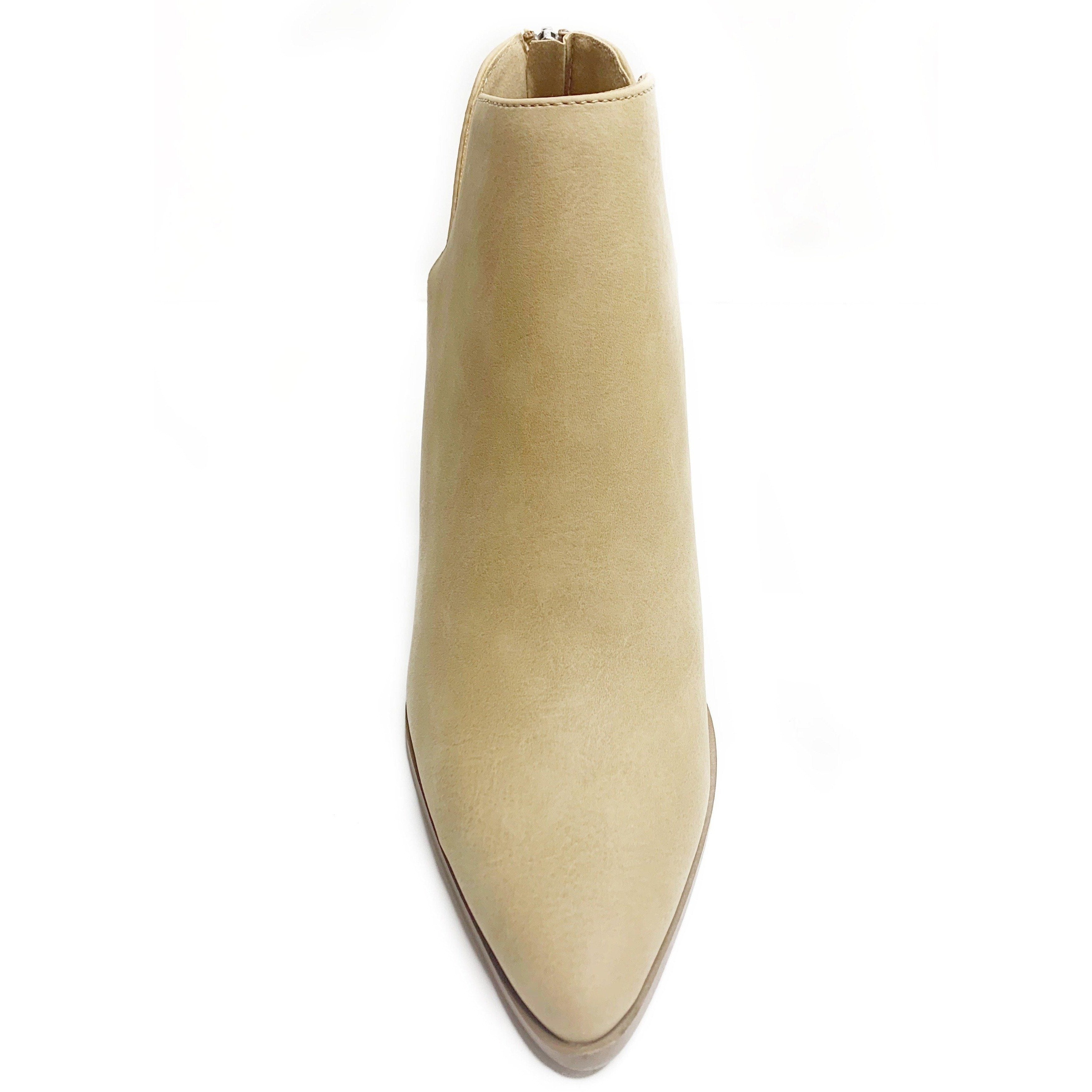 Lori Beige Brown Cut-Out Ankle Booties