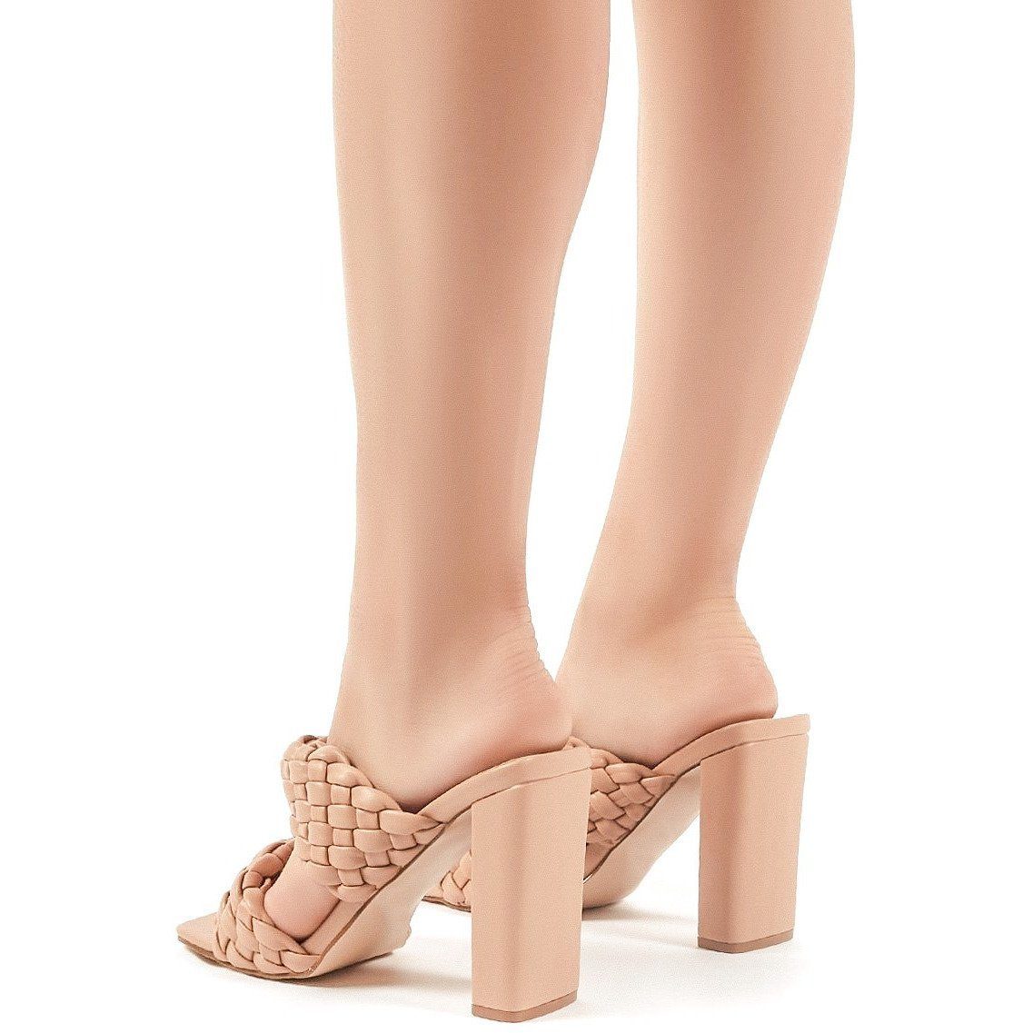 Maria Woven Braided Nude Heel Sandal