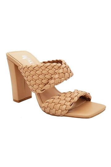Maria Woven Braided Nude Heel Sandal