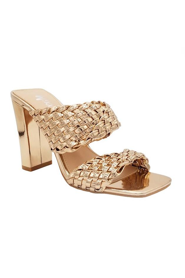 Maria Woven Braided Rose Gold Heel Sandal