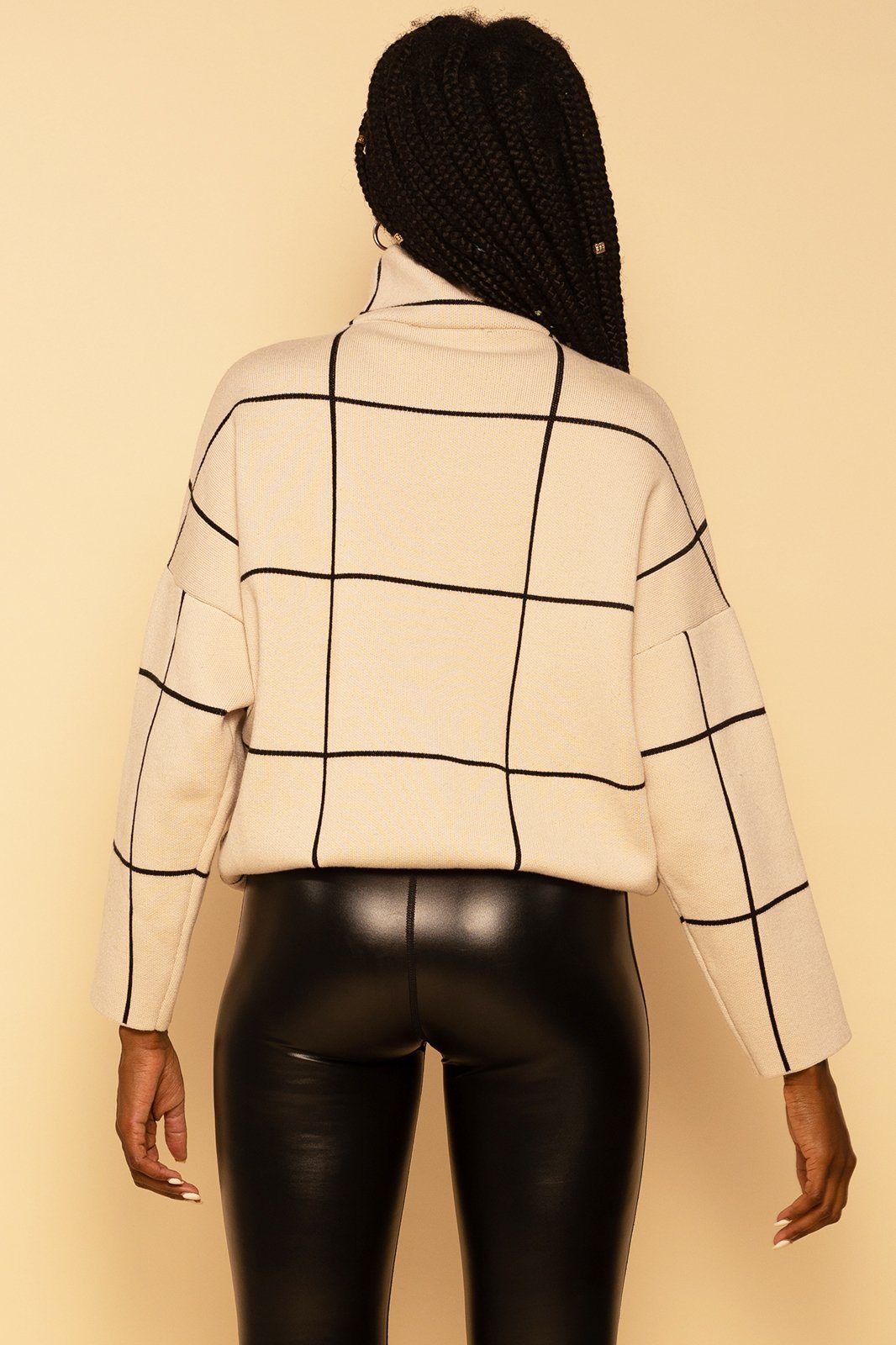 Off The Grid Cream Mock Neck Knit Sweater