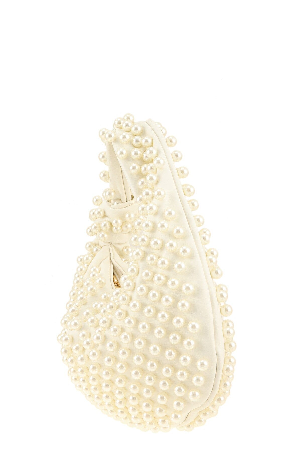 Pearl Pave Ivory Knotted Hobo Clutch Bag