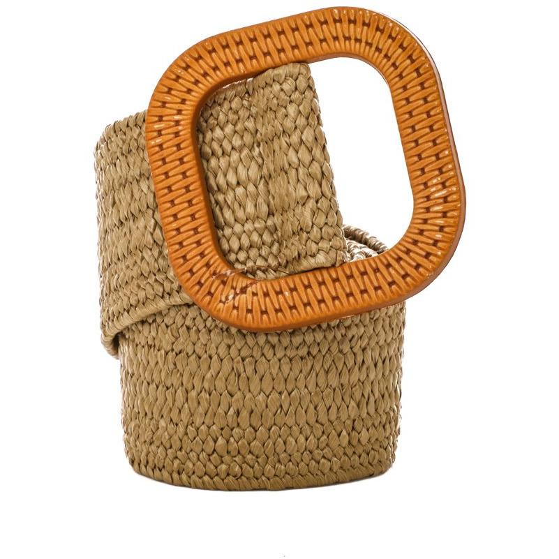 Rio Straw Raffia Woven Belt - Tan