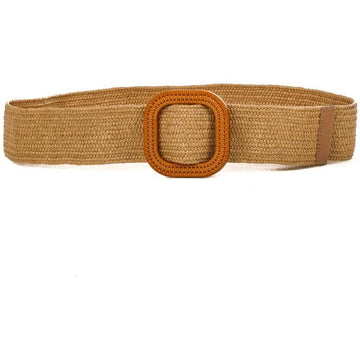 Rio Straw Raffia Woven Belt - Tan