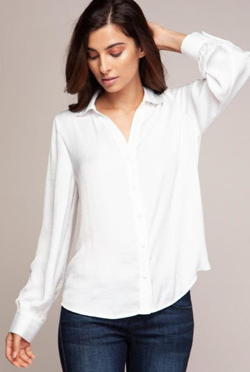 Silky White Button Down Shirt