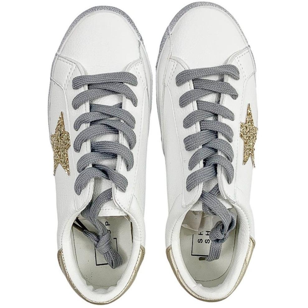 Thea Gold Glitter Sequin Star Sneakers