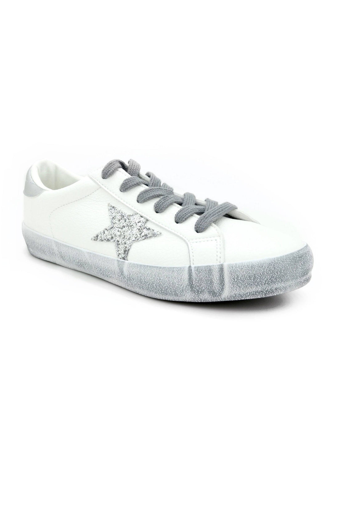 Thea Silver Glitter Sequin Star Sneakers
